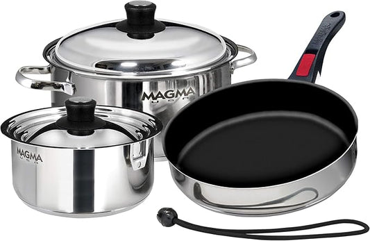 Magma 7 Piece Gourmet Nesting Stainless Steel Cookware Set by MagmaProducts
