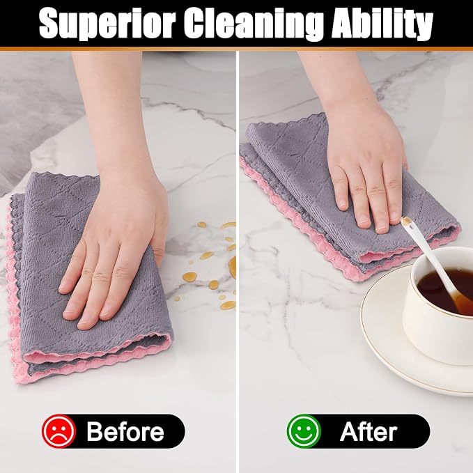 Mordimy 24 Pack Kitchen Towels, Super Soft and Absorbent Dish Towels, Coral - Image 4