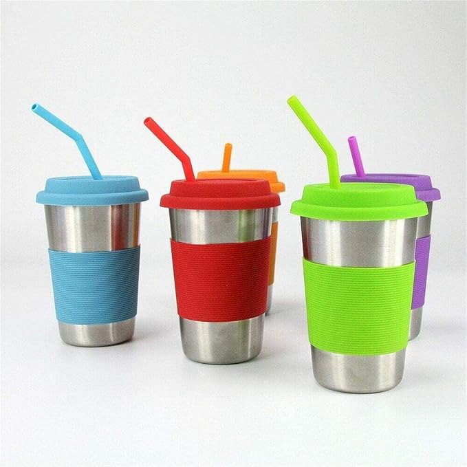 Tifanso 8 Pack Reusable Regular Size Silicone Drinking Straws - Image 5