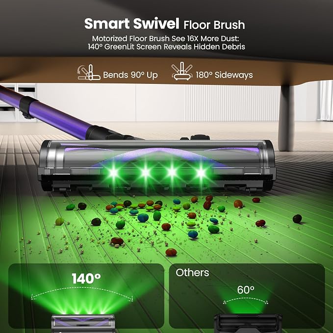 Cordless Vacuum Cleaner, 600W 65KPA Dual Motor Vacuum - Image 7