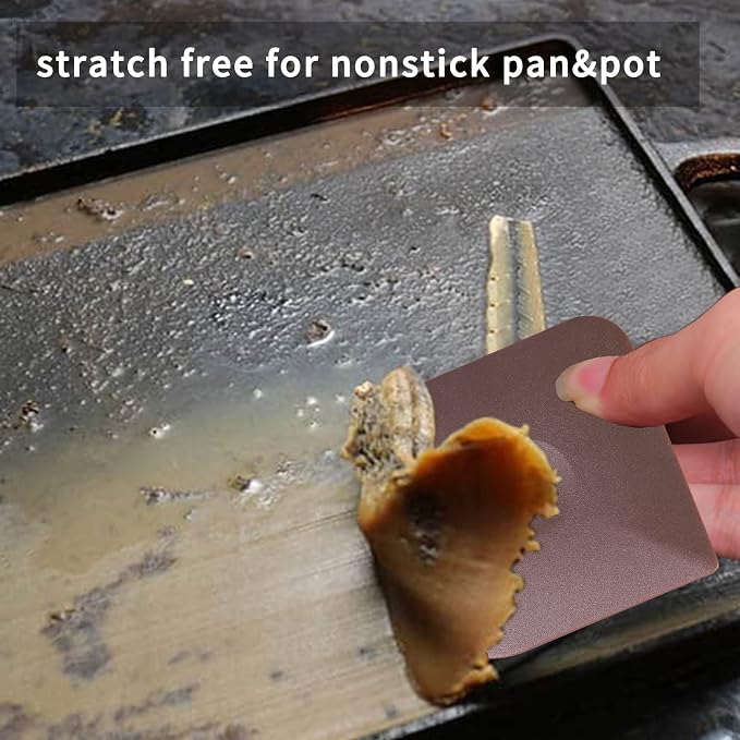 Pan Scraper Dish Scraper Tool Set, 5 Pack Plastic Pan Scraper Pot Scraper Food - Image 2