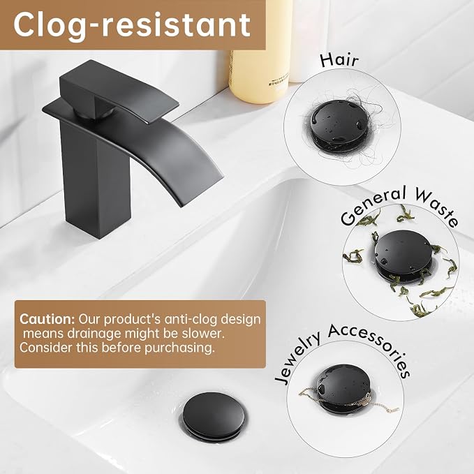 Fransiton Universal Bathroom Sink Drain Stopper, Big-Cap Pop-up Drain Fits 1.1" - Image 5