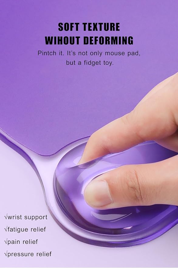 Mouse Pad with Wrist Rest, Soft Cloud Gel Keyboard Mouse Pad Set with Hand - Image 4