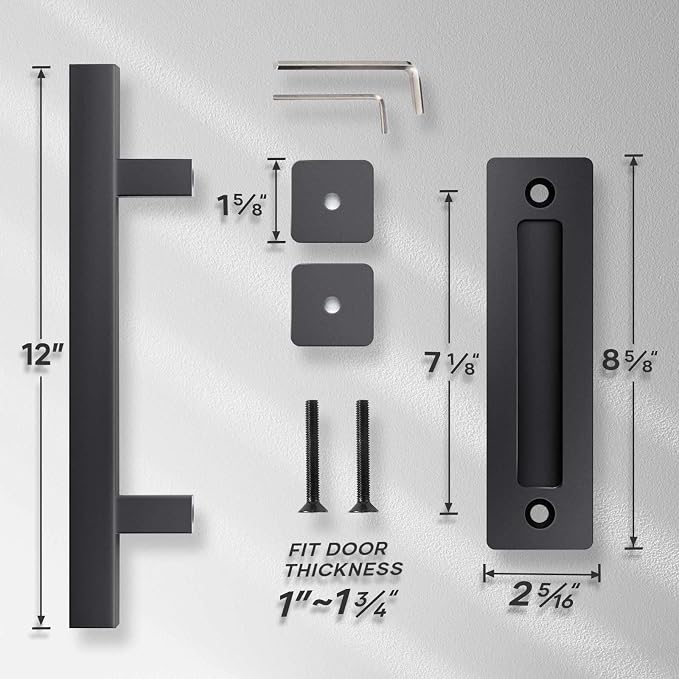 EaseLife 12" Sliding Barn Door Handles and Pulls, Double Sided Hardware Set - Image 7