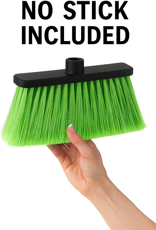 ALMA Apple Green 14" Soft Sweep Broom Head – Lightweight Flagged Bristles – - Image 4