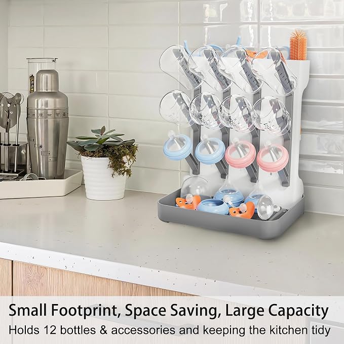 Baby Bottle Drying Rack, Vertical Bottle Rack Dryer Space Saving Bottle Drying - Image 5