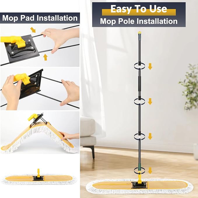 36" Commercial Dust Large Mops for Floor Cleaning, Heavy Duty Industrial Dry - Image 7