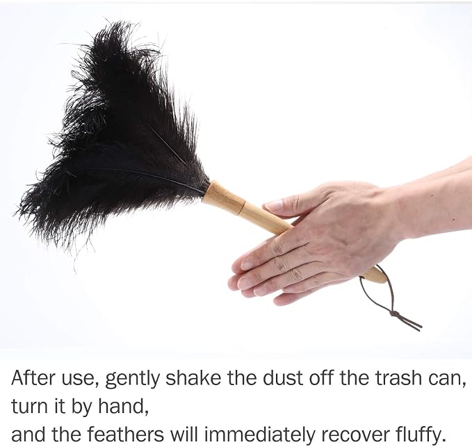 Feather Duster, Ostrich Feather Duster Ddzmz Fluffy Natural Genuine Ostrich - Image 3