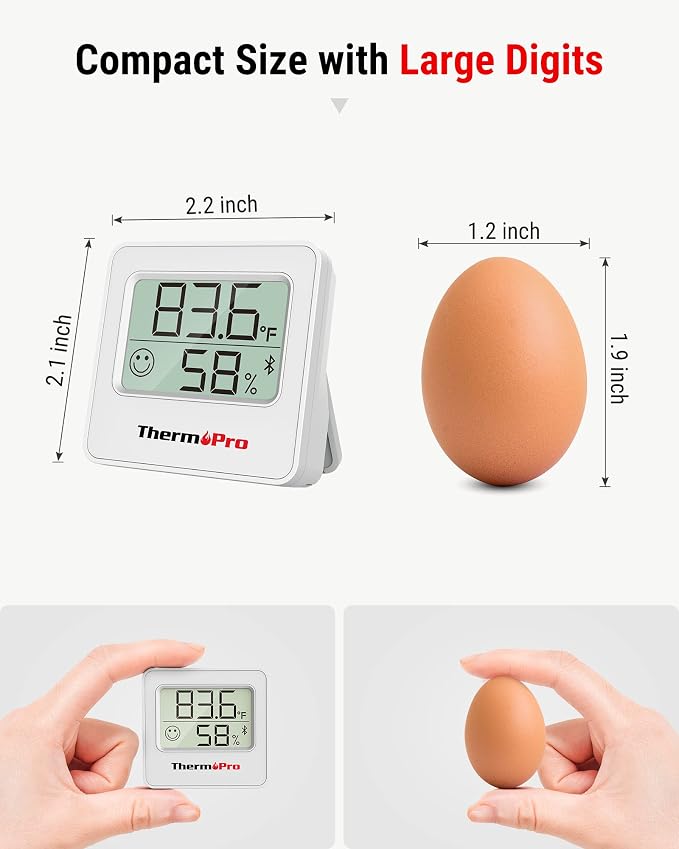 ThermoPro TP357 Digital Hygrometer Indoor Thermometer of 260FT, Room Humidity - Image 7