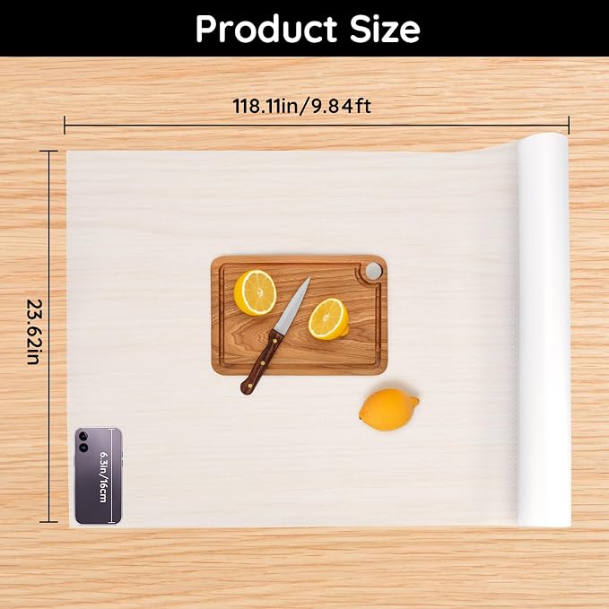 Shelf Liners for Cabinets, 23.6"W x 118"L x 0.03"T, Kitchen Drawer Liners - Image 2