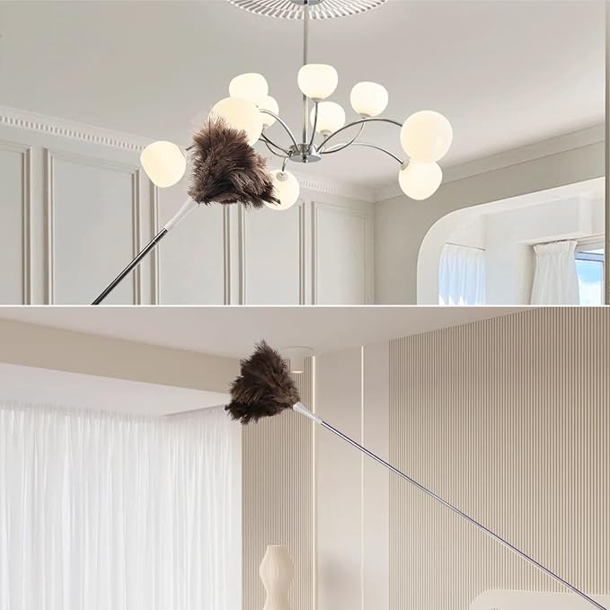 Ostrich Feather Duster Pole 28 to 72 Inch, Extendable Feather Duster Used - Image 7
