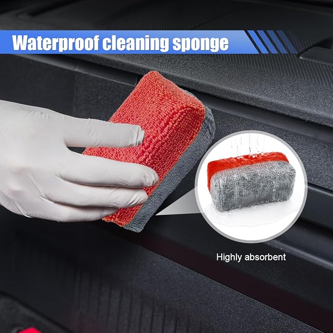 12PCS Ceramic Coating Applicator Sponge, Microfiber Rectangular Auto Polishing - Image 5
