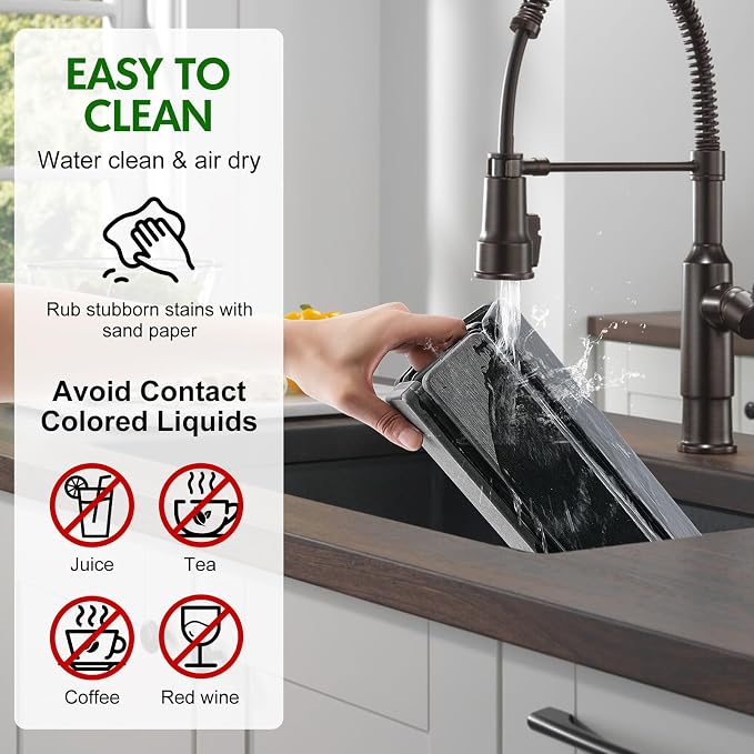 Stone Dish Drying Mat for Kitchen Counter | Diatomaceous Earth Water Absorbing - Image 5