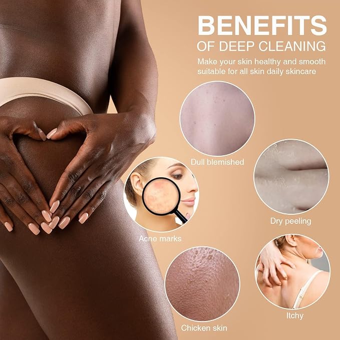 UJFQBH 3 Pieces African exfoliating net African Net Long Net Bath Sponge - Image 4