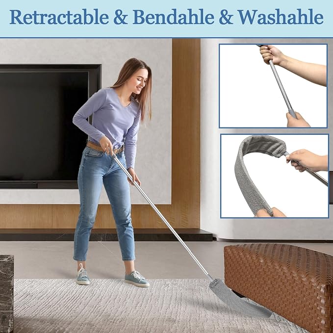 Microfiber Duster with Extension Pole 27-80 Inch, Stainless Steel Telescopic - Image 2