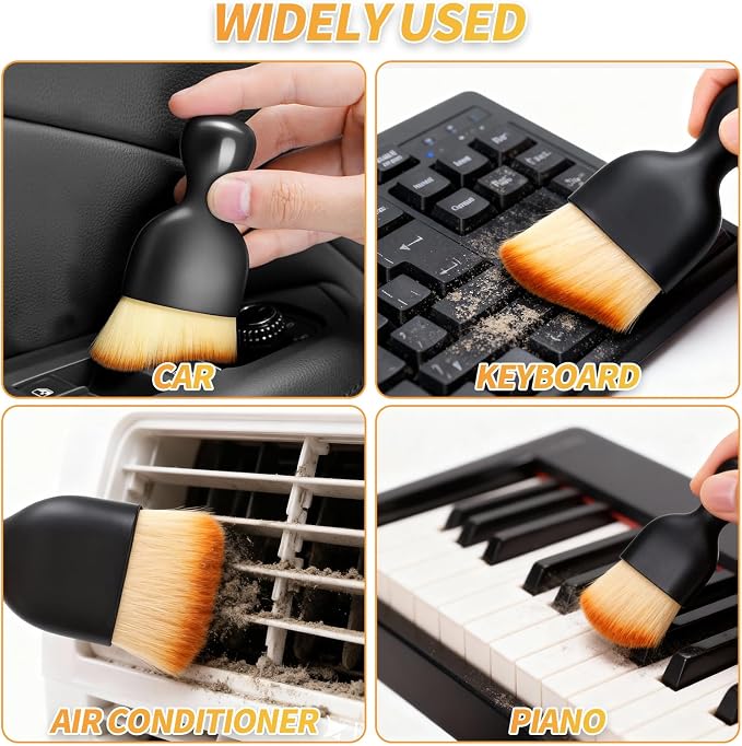 4PCS Car Interior Dust Brush, Soft Microfiber Bristles, Car Detailing Brush - Image 6
