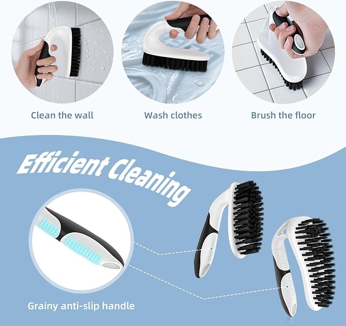 Scrub Brush Set, Heavy Duty Scrub Brushes Crevice Cleaning Brush - Image 5