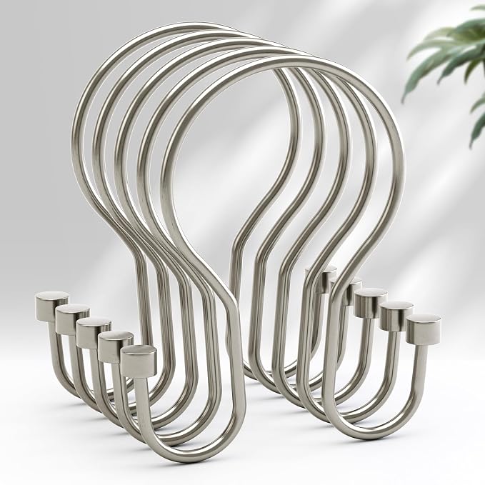AmazerBath Shower Curtain Hooks Shower Curtain Rings by AmazerBath
