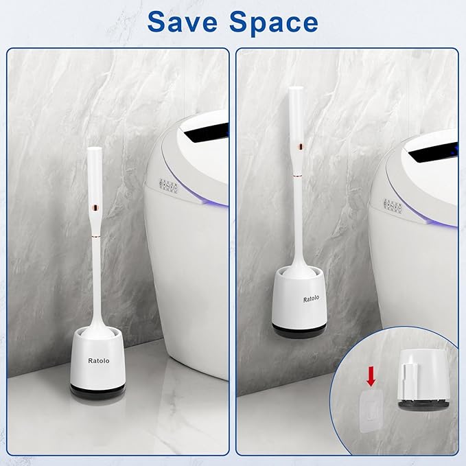 Electric Toilet Brush, Silicone Toilet Brush, Toilet Bowl Brush and Holder Set - Image 3