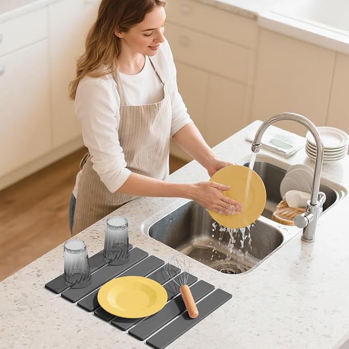 Stone Dish Drying Mats for Kitchen Counter, 15.5“x 11.8”, Eco-Friendly - Image 6