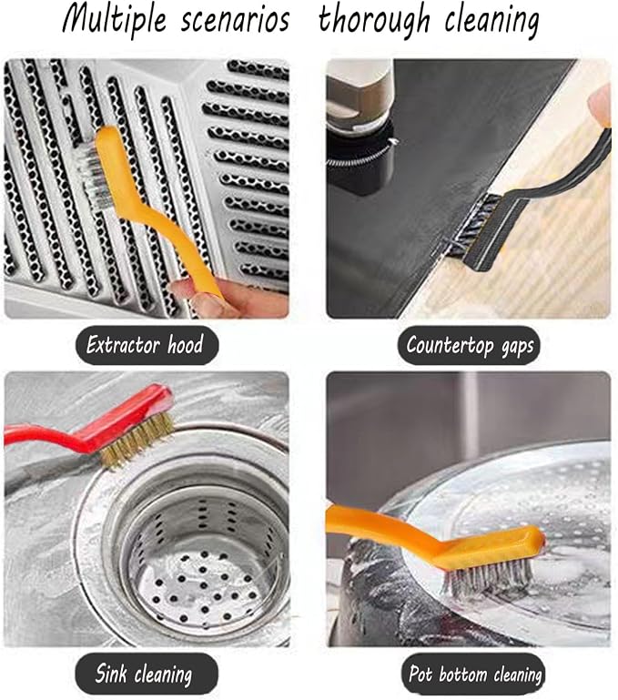 12PCS Brush Cleaning Set, 3 Gap Brushes + 6 Metal Crevice Brushes +3 - Image 4