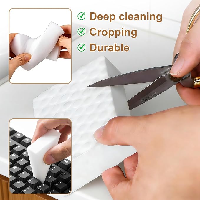 10Pcs Melamine Foam Sponge, 2X Density Magic Cleaning Eraser, Durable - Image 4