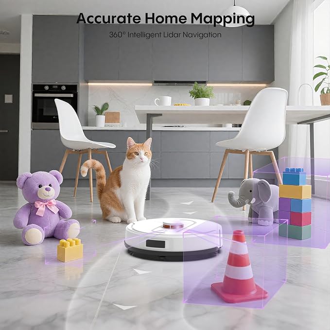 Bagotte Robot Vacuum and Mop Self Emptying, 5000Pa Suction, 60-Day Hands-Free - Image 5