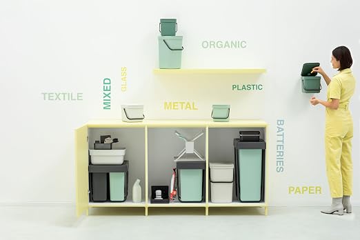Brabantia Sort & Go Food Trash Can Small Countertop Kitchen Compost Caddy - Image 9