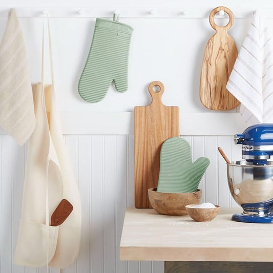 KITCHENAID Ribbed Soft Silicone Oven Mitt 2-Pack Set - Image 2