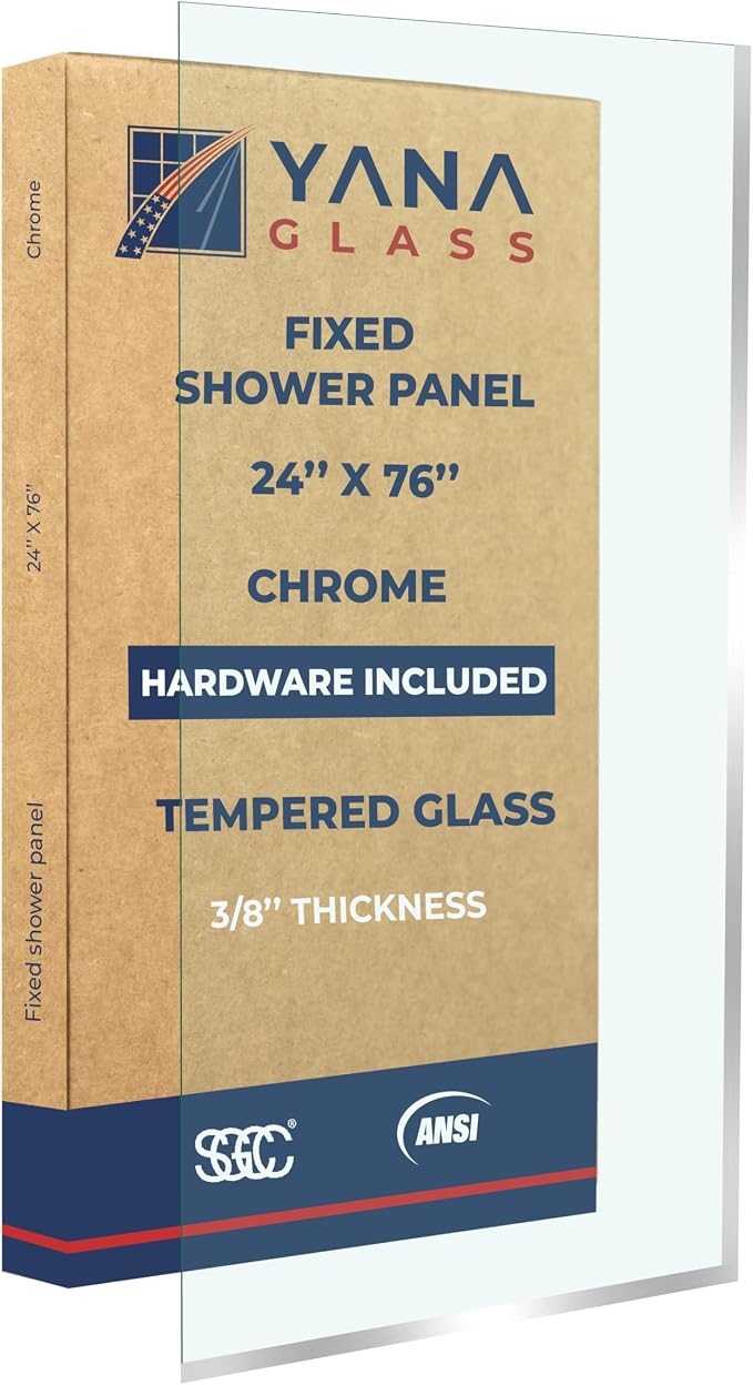 Fixed Glass Shower Panel for Bathroom by YanaGlassandMirror