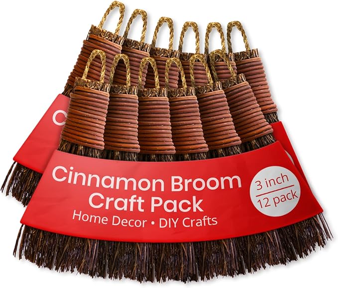 Cinnamon Broom - Cinnamon Scented 3in Mini Broomsticks - Decorative Witch Broom by NauticalCrushTrading