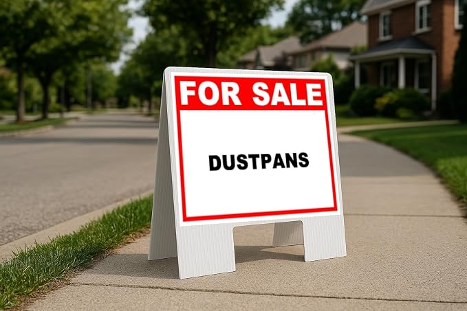 Dustpans For Sale Whte Red Black Folding Coroplast A-Frame Double-Sided 23in by WorkHouseSigns