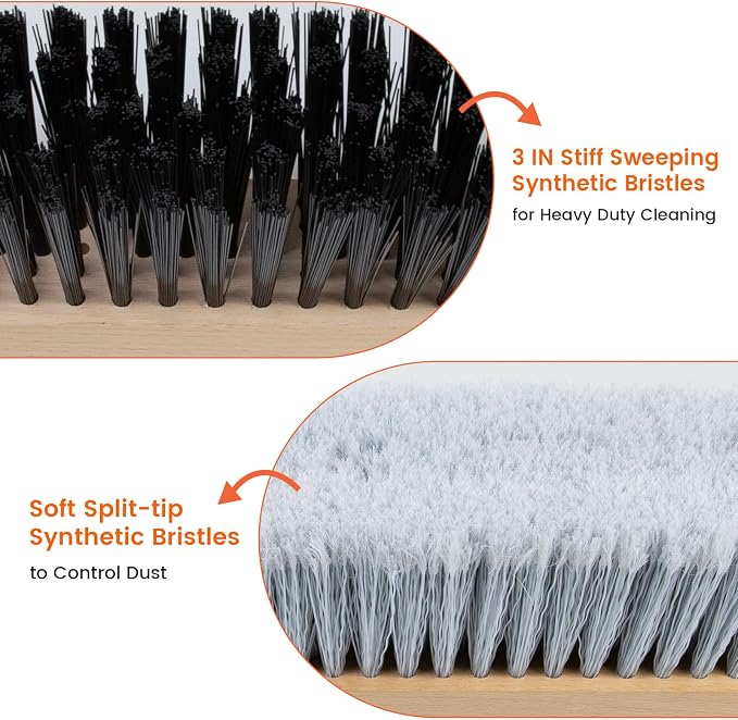 ALANNG 24” Push Brooms for Indoor and Outdoor, Heavy Duty Broom for Sweeping - Image 5
