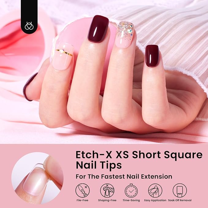 Beetles Gel Nail Tips 288 pcs Extra Short Square Nail Tips 12 Sizes Full Cover - Image 4