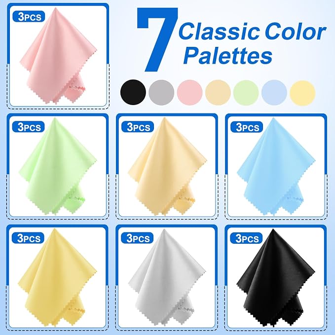 21 Pack Glasses Cleaning Cloths, Premium Ultra-Soft Lens Wipes Cloth - Image 3