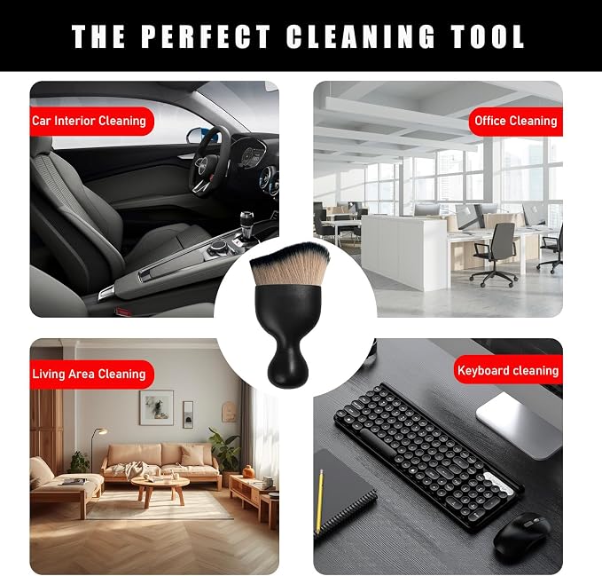 2PCS Car Interior Dust Brush, Soft Scratch Free Auto Detailing Brushes - Image 6