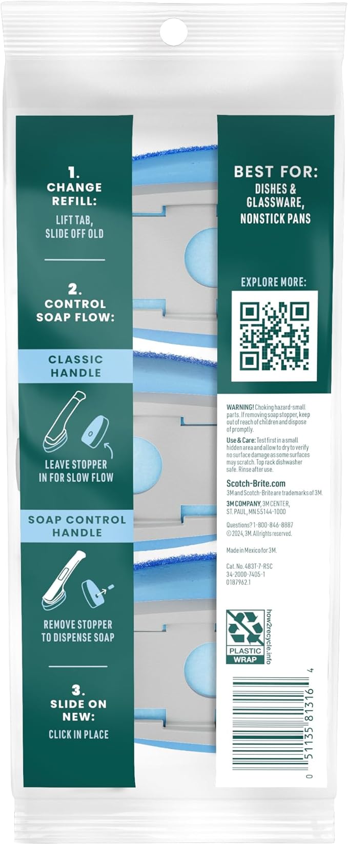 Scotch-Brite Non-Scratch Dishwand Refills, Fits All Scotch-Brite Dishwands - Image 5