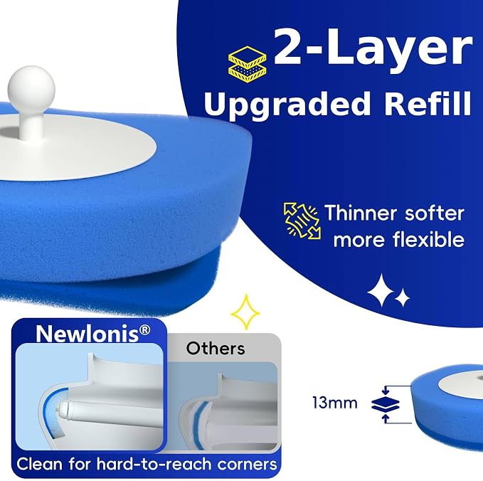 Newlonis® Disposable Toilet Brush Refills, Not Compatible - Image 2