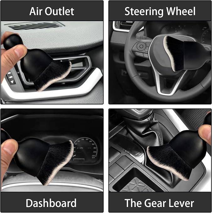 Car Interior Dust Brush, Auto Detailing Brush, Soft Bristles Car Cleaning - Image 5
