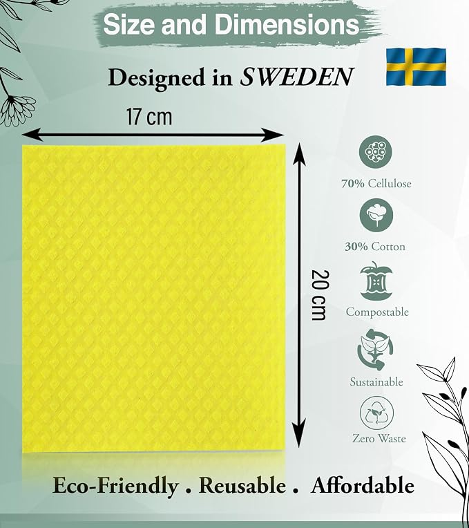 10 PCS Swedish Dishcloths for Kitchen 100% Biodegradable | Reusable Cellulose - Image 2