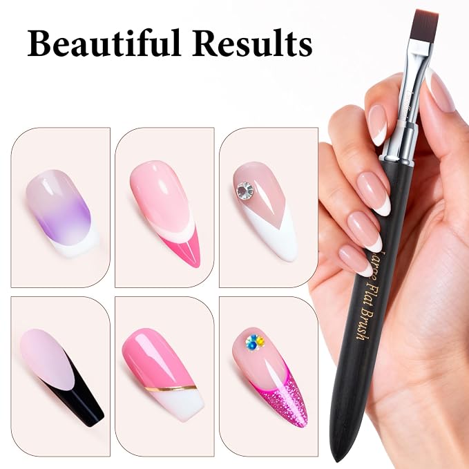 Large Flat Acrylic Nail Brush-Wide Head - Image 5