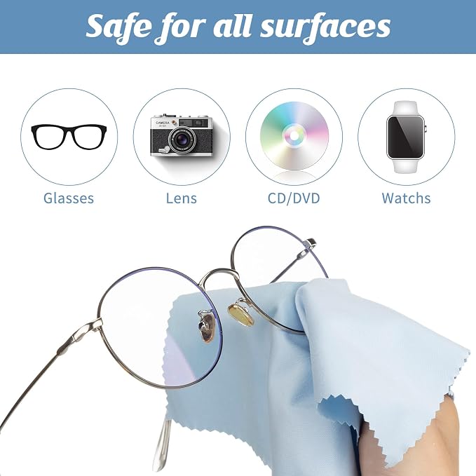Treela 200 Pcs Microfiber Glasses Cleaning Cloth 6 x 7'' Eyeglasses Cleaner - Image 3