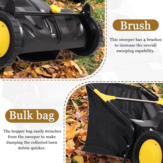 21 Inch Lawn Sweeper Push Hand Powered - Image 6