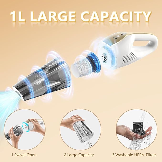 Handheld Vacuum Cordless, 16000Pa 160W Handheld Car Cordless Vacuum Cleaner - Image 6