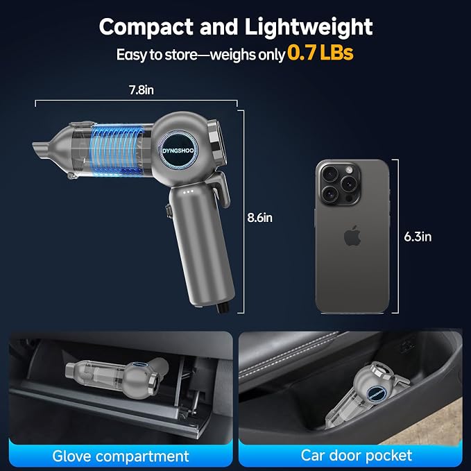 Car Vacuum Portable Cordless 20000PA High Power Mini Vacuum Cleaner 4-in-1 - Image 5