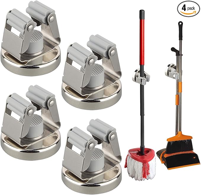 MUTUACTOR Magnetic Broom Holders, 10lbs No Drilling Anti-broken Magnetic Hooks by MUTUACTOR