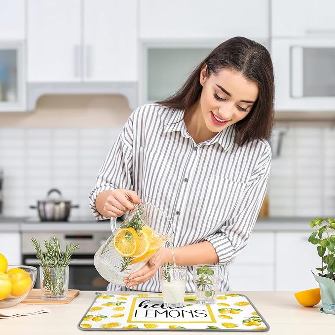 Zonon Dish Drying Mat for Kitchen Counter 16 x 24 Microfiber Absorbent Dish - Image 5