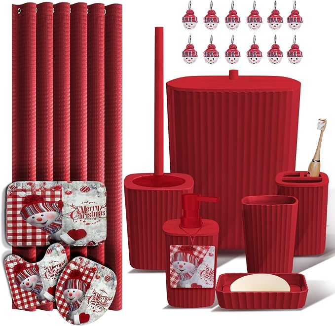 Clara Clark Christmas Bathroom Accessory Set by ClaraClark