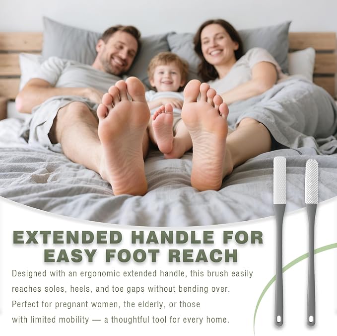 2-Pack Toe Cleaning Brush with Long Handle – Foot Scrubber & Exfoliating - Image 5