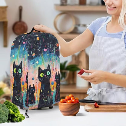 Vintage Black Cat Blender Dust Cover Food Processor Cover Coffee Machine Appliance Covers for Kitchen Counter Blender Covers for Kitchen Machine